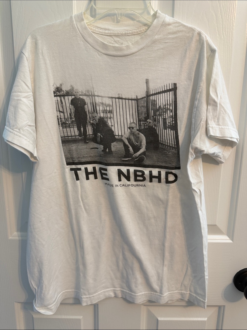 White Graphic Band Tee